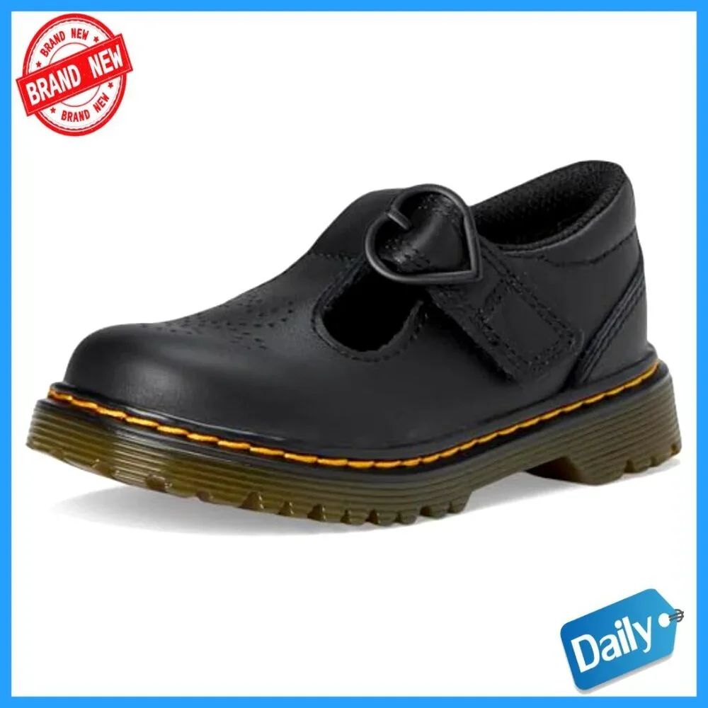 Toddler Girls Leather Mary Jane Flats with Adjustable Strap